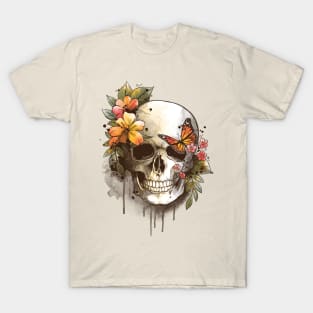 Spring skull watercolor T-Shirt